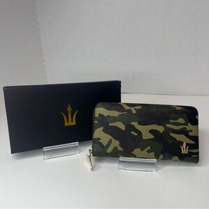 SPEAR BRANDS CAMOUFLAGE GENUINE LEATHER WOMEN’S ZIPPERED LONG WALLET | NEW!!🤎🖤